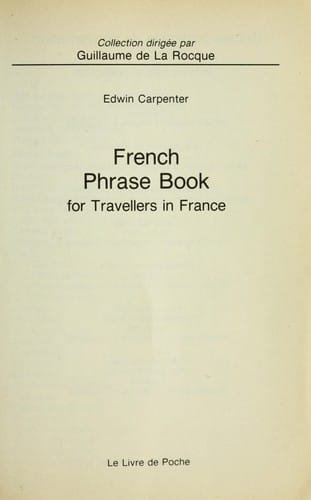 French phrase book for travelers in France