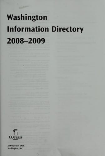 The Washington information directory, 2008-2009