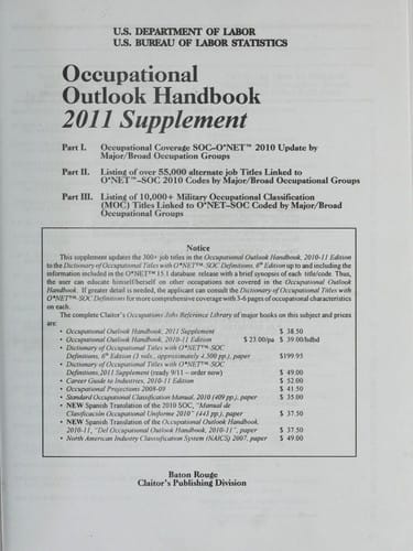 Occupational outlook handbook