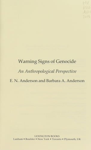 Warning signs of genocide