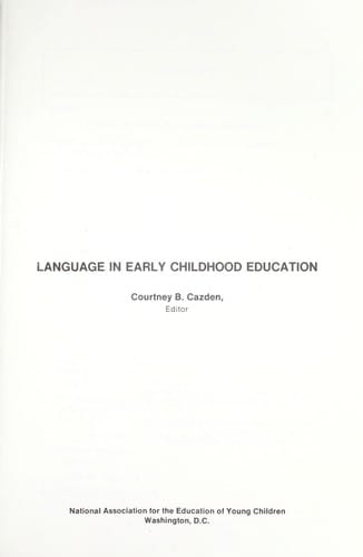 Language in early childhood education