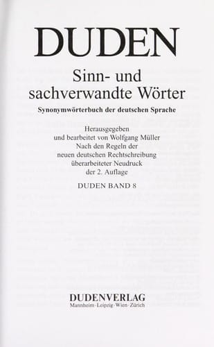 Duden, sinn- und sachverwandte Wo rter