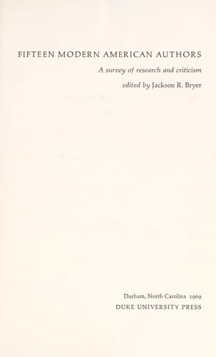 Fifteen modern American authors