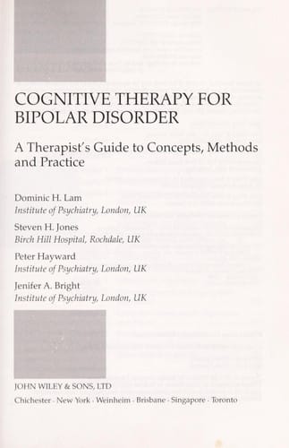 Cognitive therapy for bipolar disorder