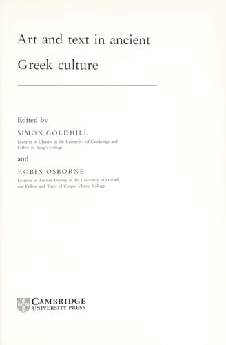 Art and text in ancient Greek culture