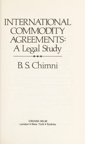 International commodity agreements