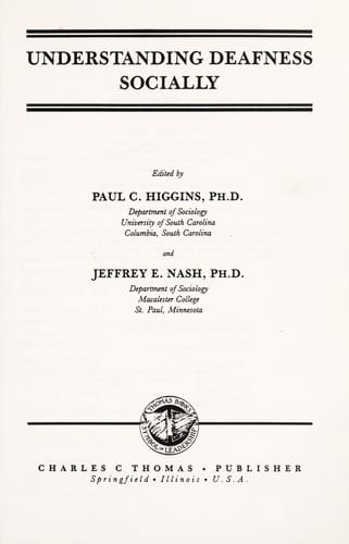 Understanding deafness socially