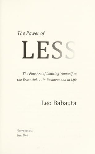 The power of less