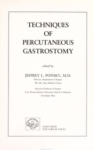 Techniques of percutaneous gastrostomy