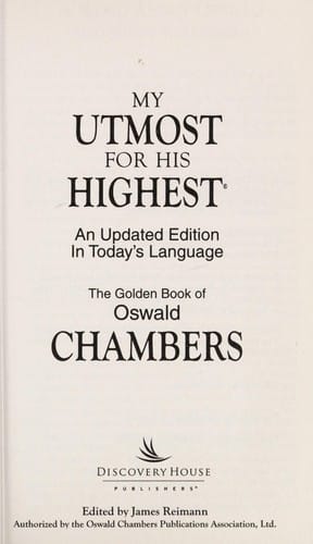 My utmost for His Highest