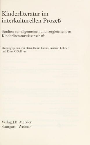 Kinderliteratur im interkulturellen Prozess
