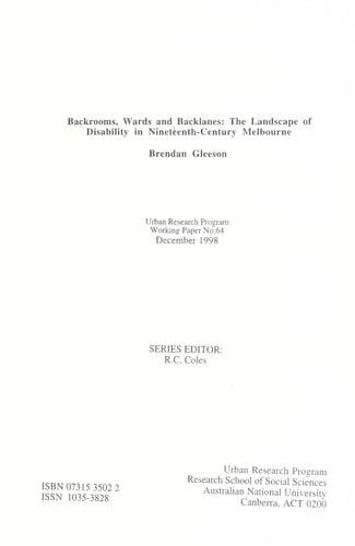 Backrooms, wards and backlanes