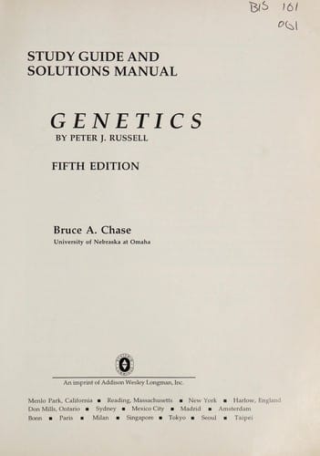 Study guide and solutions manual, Genetics by Peter J. Russell