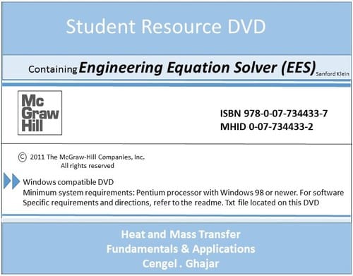 Student resource DVD containing engineering equation solver (EES) [recurso electrónico] - 4. ed