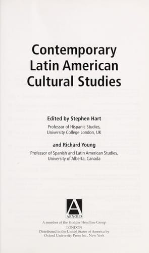 Contemporary Latin American cultural studies