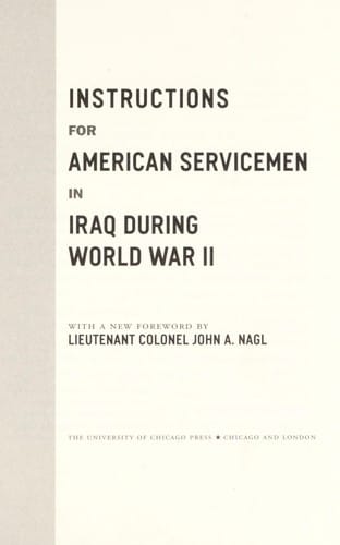 Instructions for American servicemen in Iraq during World War II