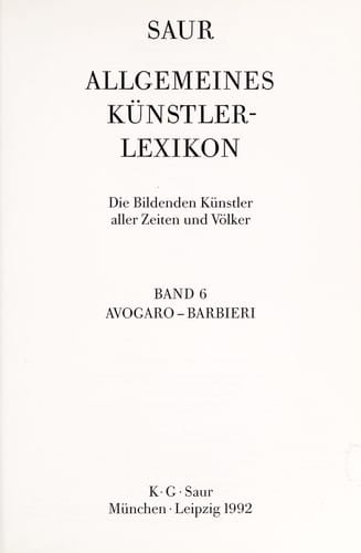 Allgemeines Künstlerlexikon