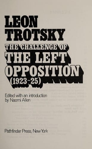 The challenge of the Left Opposition (1923-25)