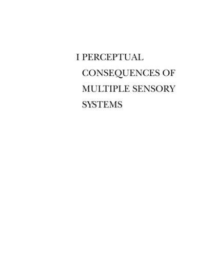 The handbook of multisensory processes