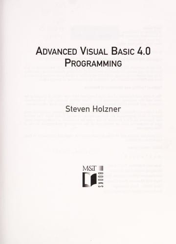 Advanced Visual Basic 4.0programming