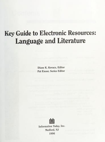 Key guide to electronic resources
