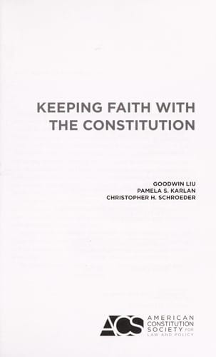 Keeping faith with the constitution