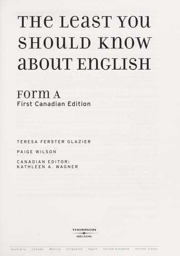 The least you should know about English