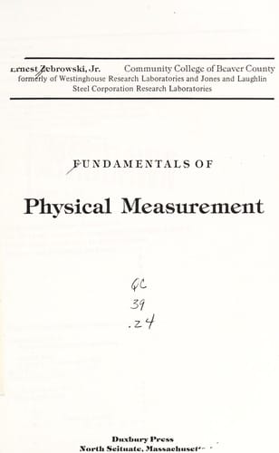 Fundamentals of physical measurement