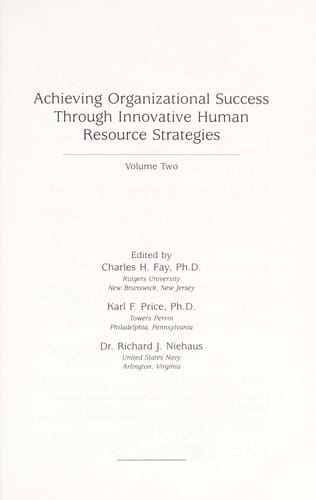 Achieving organizational success through innovative human resource strategies