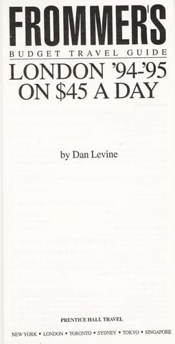 Frommer's budget travel guide, London '94-'95 on $45 a day