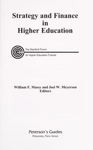 Strategy and finance in higher education