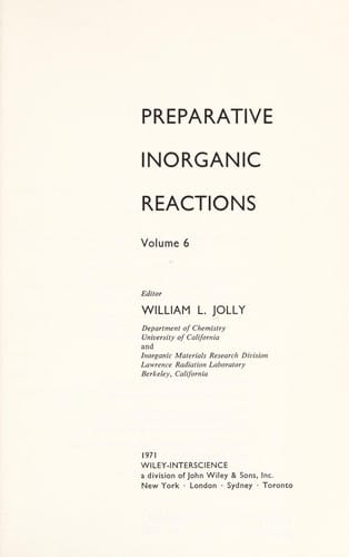 Preparative inorganic reactions
