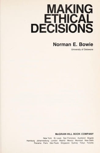 Making ethical decisions