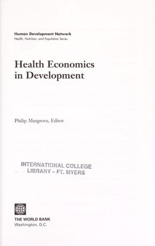 Health Economics in Development