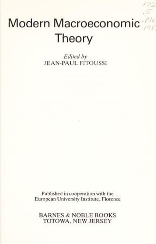 Modern macroeconomic theory