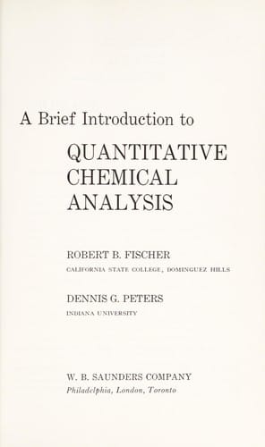 A brief introduction to quantitative chemical analysis