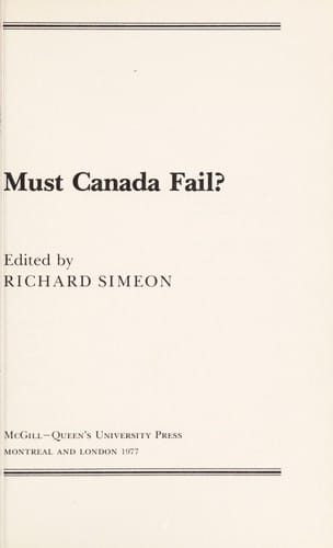 Must Canada fail?