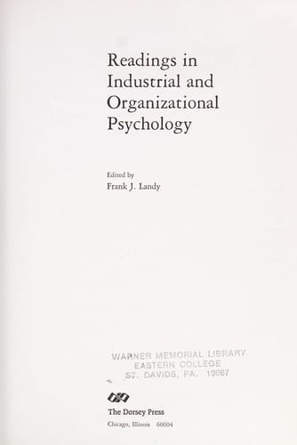 Readings in industrial and organizational psychology