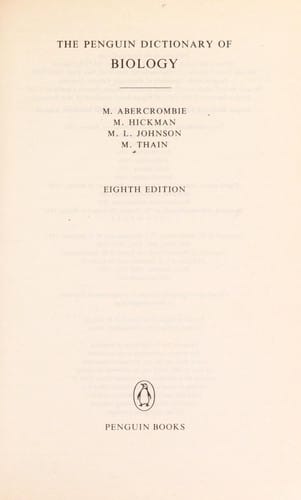 The New Penguin dictionary of biology