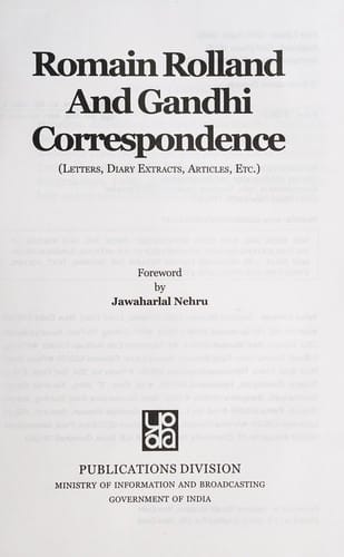 Romain Rolland and Gandhi correspondence