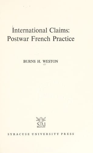 International claims: postwar French practice