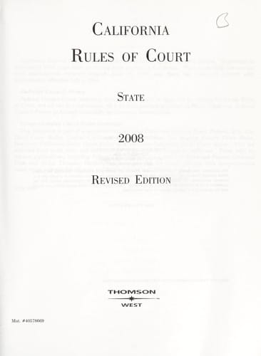 California rules of court 2008