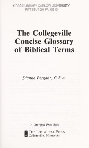 The Collegeville concise glossary of biblical terms