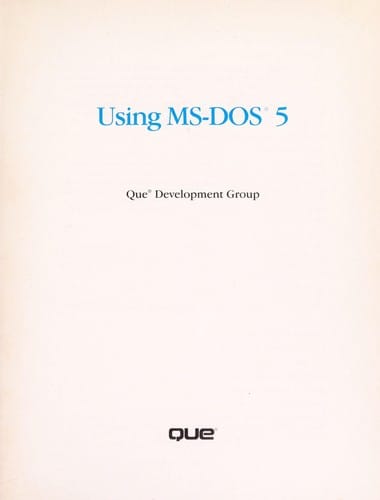 Using MS-DOS 5
