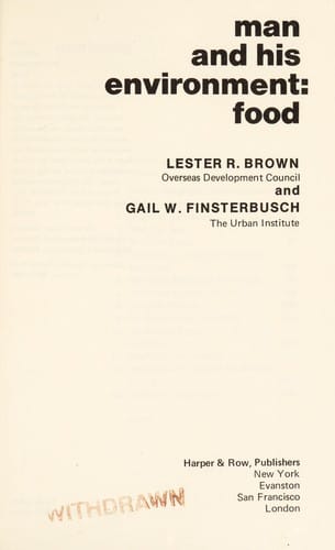 Man and his environment: food