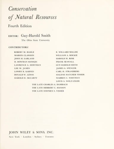 Conservation of natural resources