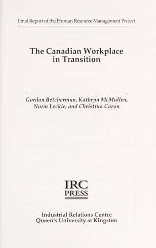 The Canadian workplace in transition
