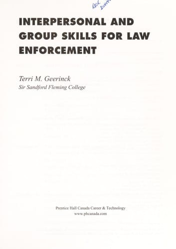 Interpersonal and group skills for law enforcement