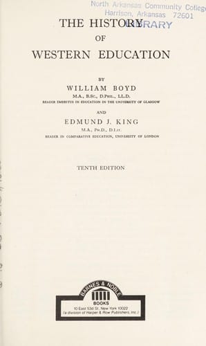 The history of Western education