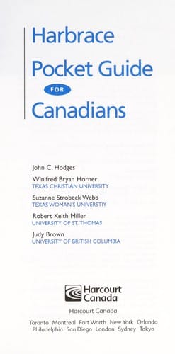 Harbrace pocket guide for Canadians
